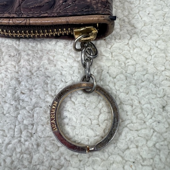 Brahmin Dark Brown Embossed Leather Mini wallet/coin zip around - Picture 4 of 10